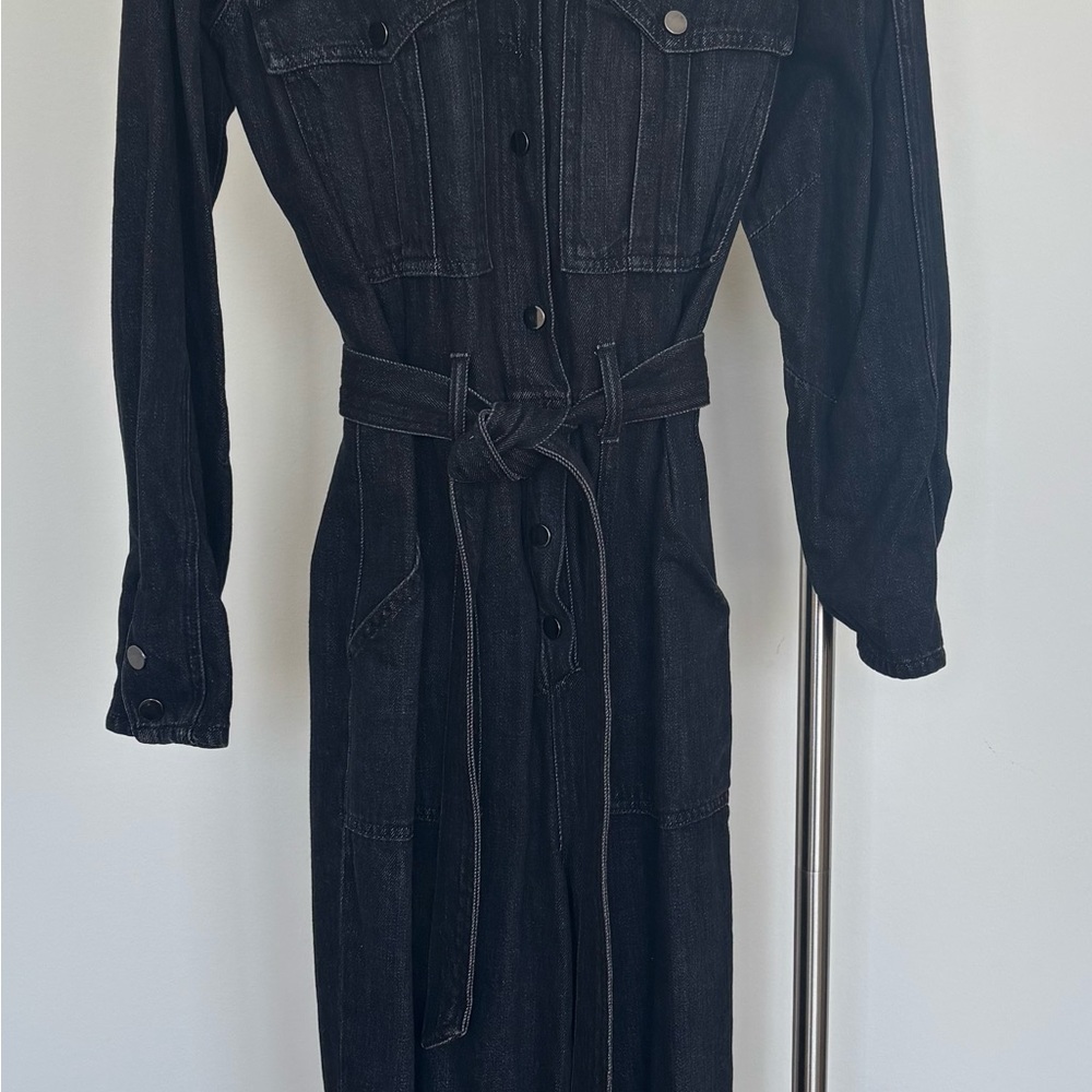 Black Denim Overalls